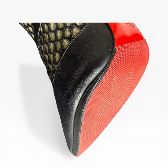 Christian Louboutin Black and Tan Heeled Boots Size 39 - Picture 8 of 16